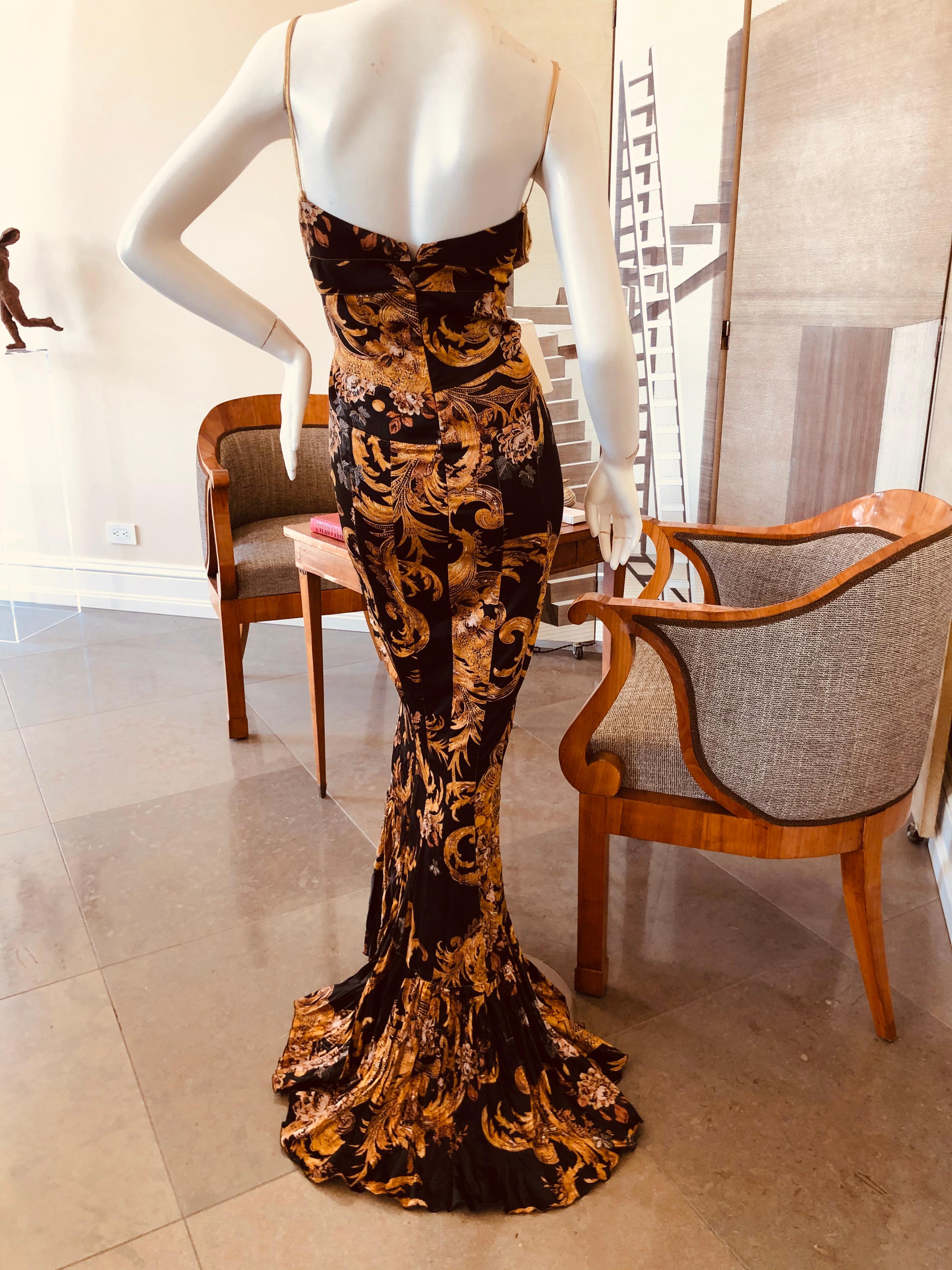 Cavalli Vintage Fishtail Mermaid Evening Dress for Just Cavalli Hard to Find 46 For Sale 2