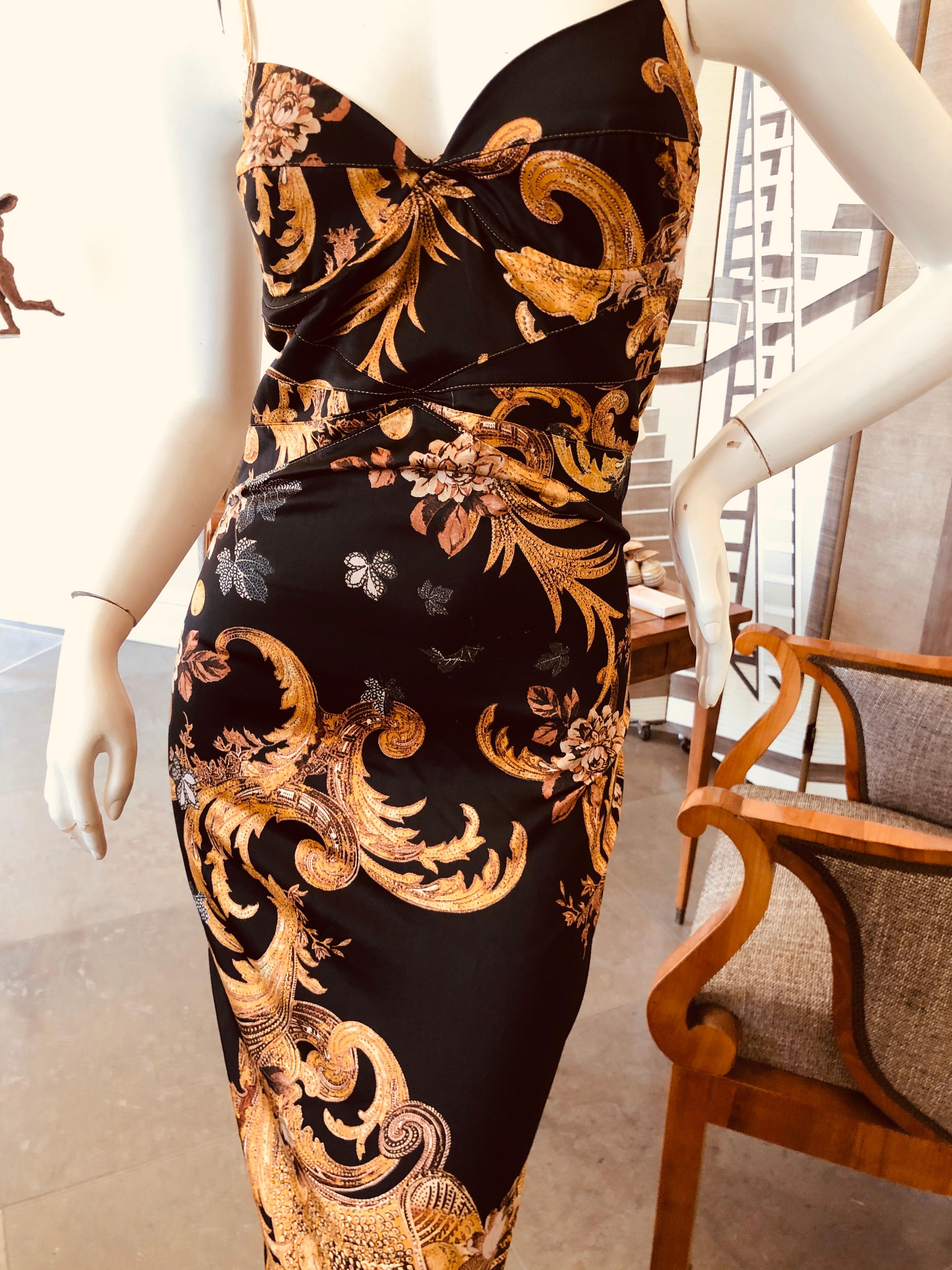 Cavalli Vintage Fishtail Mermaid Evening Dress for Just Cavalli Hard to Find 46 In Excellent Condition For Sale In Cloverdale, CA