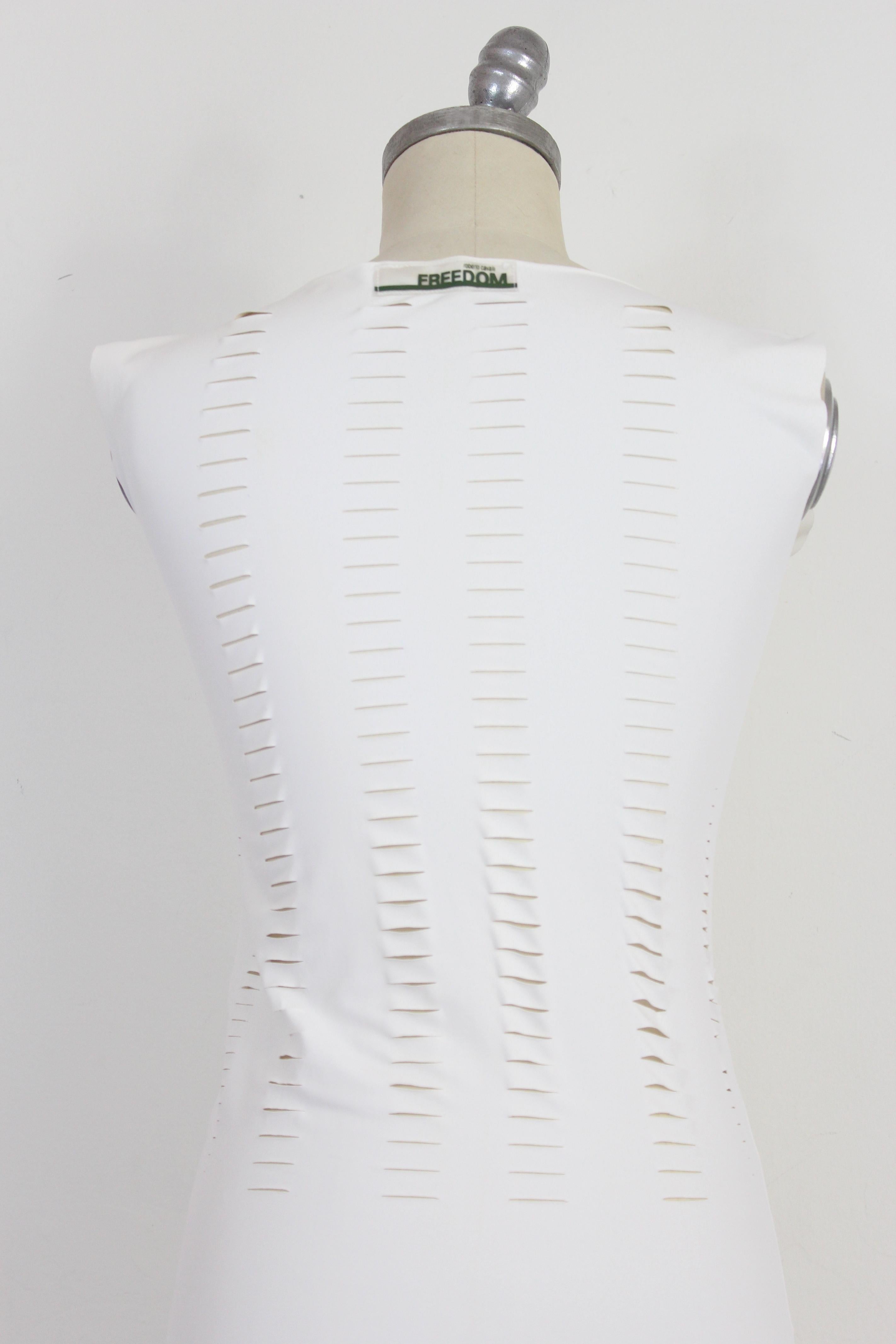 white laser cut dress
