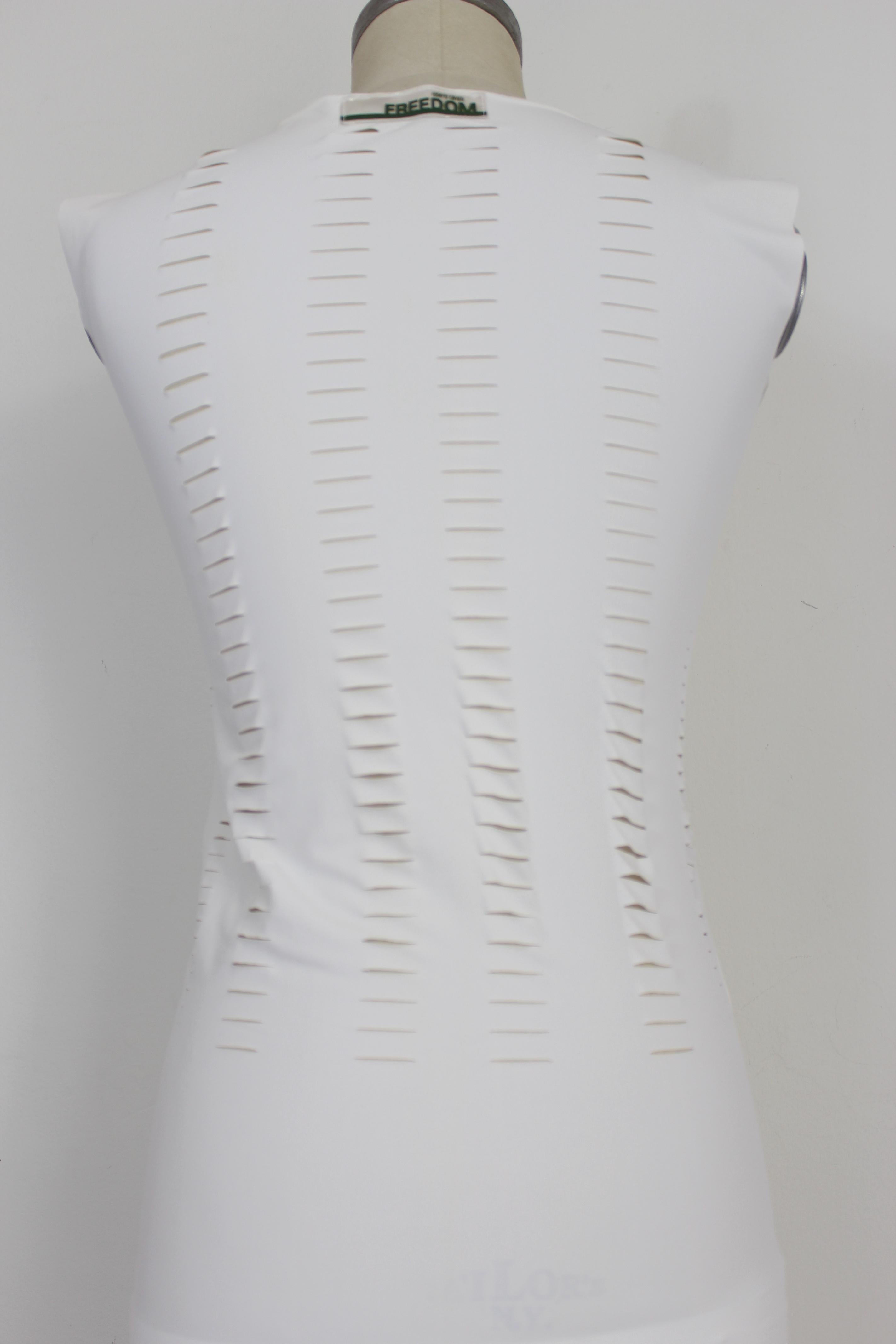 Cavalli White Laser Cut Sheath Fitted Party Dress 2000s 1