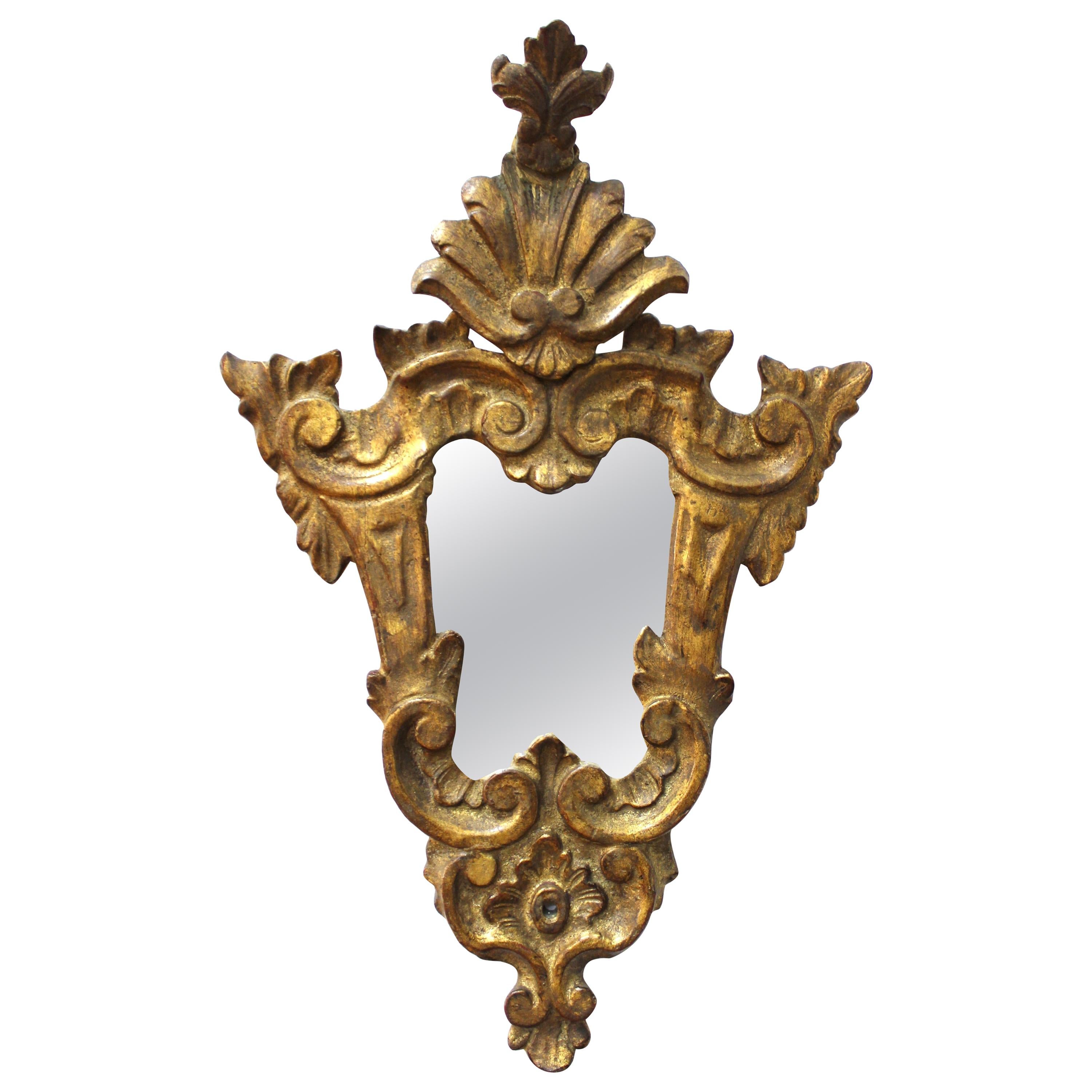 Cavallo Miroir en bois doré sculpté Revive baroque