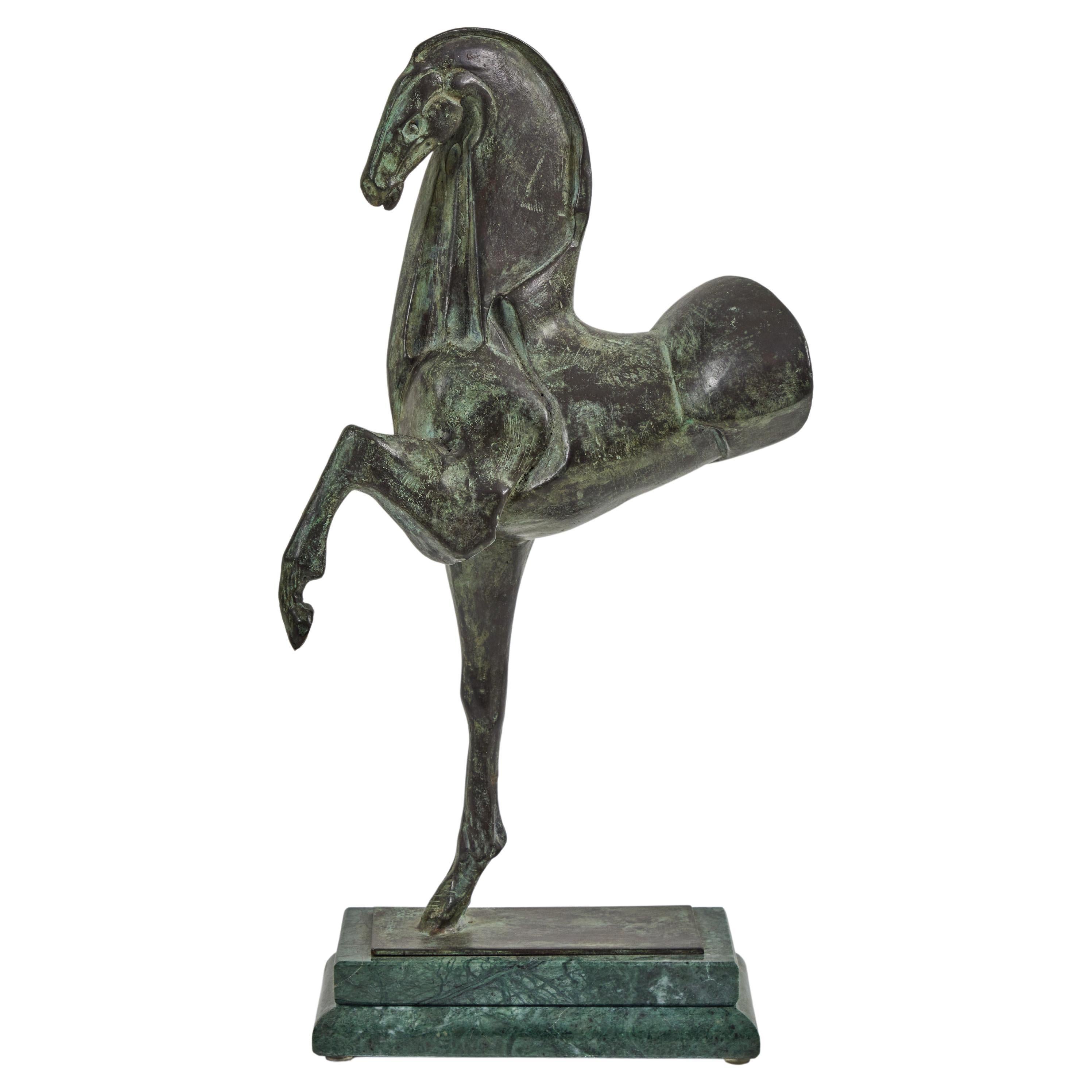 ""Cavallo" Bronze auf Marmor von Claudio Nicoli '1958-'