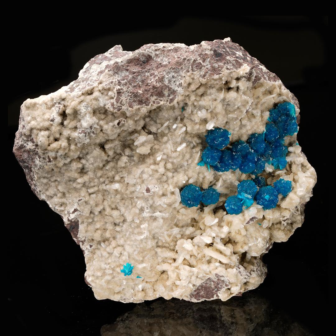 Contemporary Cavansite on Stilbite from India II For Sale