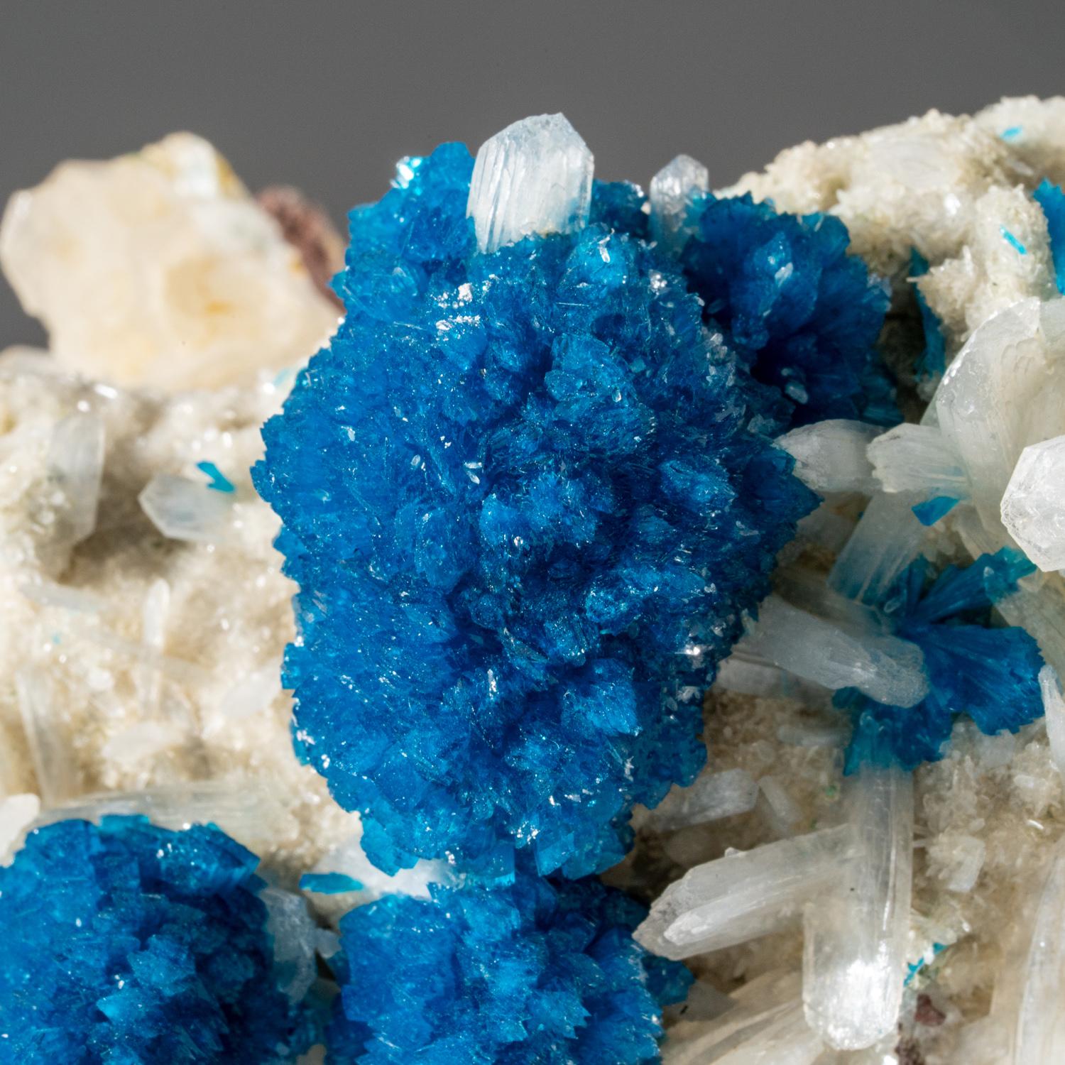 Indiano Cavansite su Stilbite dalla cava di Wagholi, Maharashtra, India