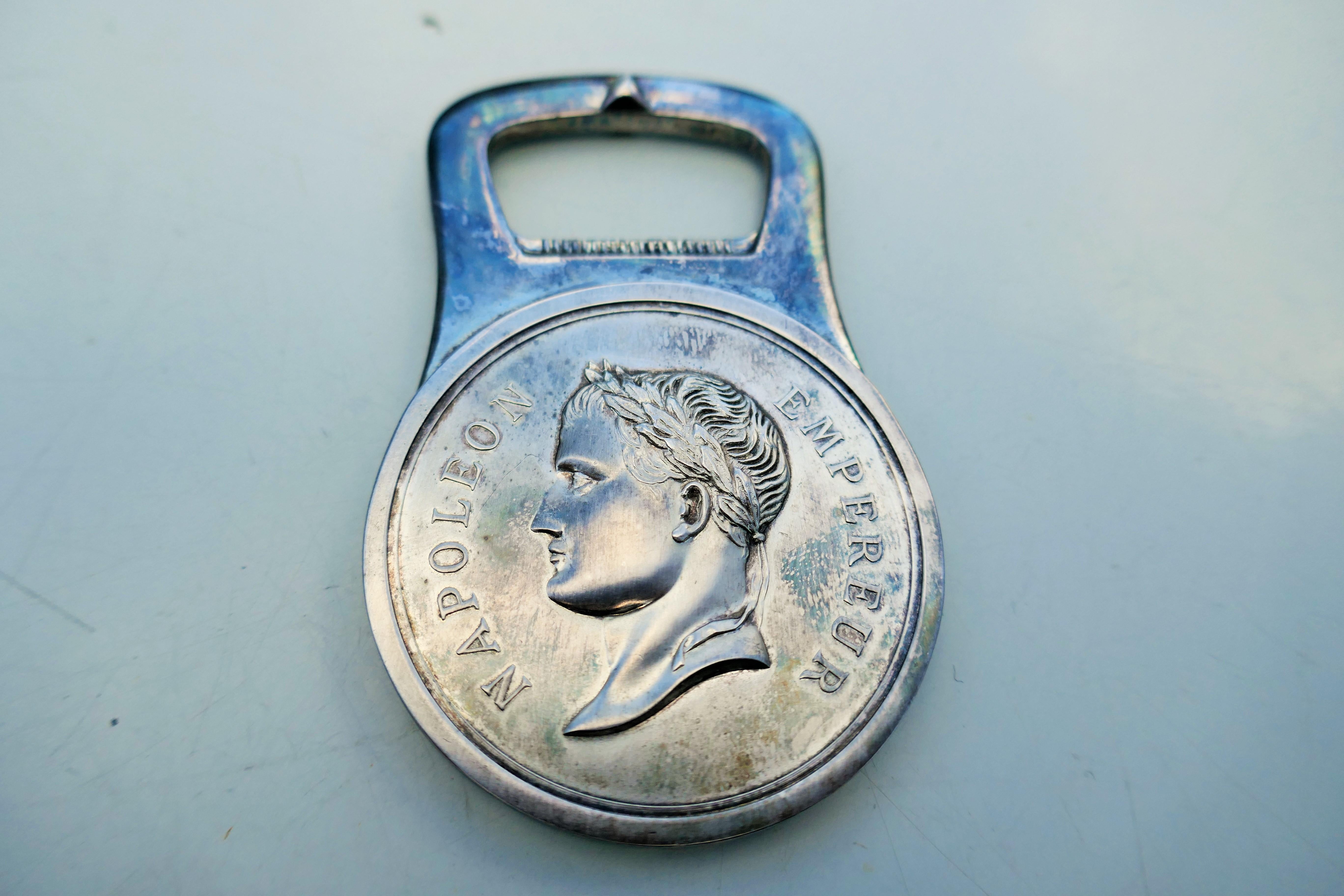 Late 20th Century Christofle silver Napoleon corkscrew - Rotary club  For Sale