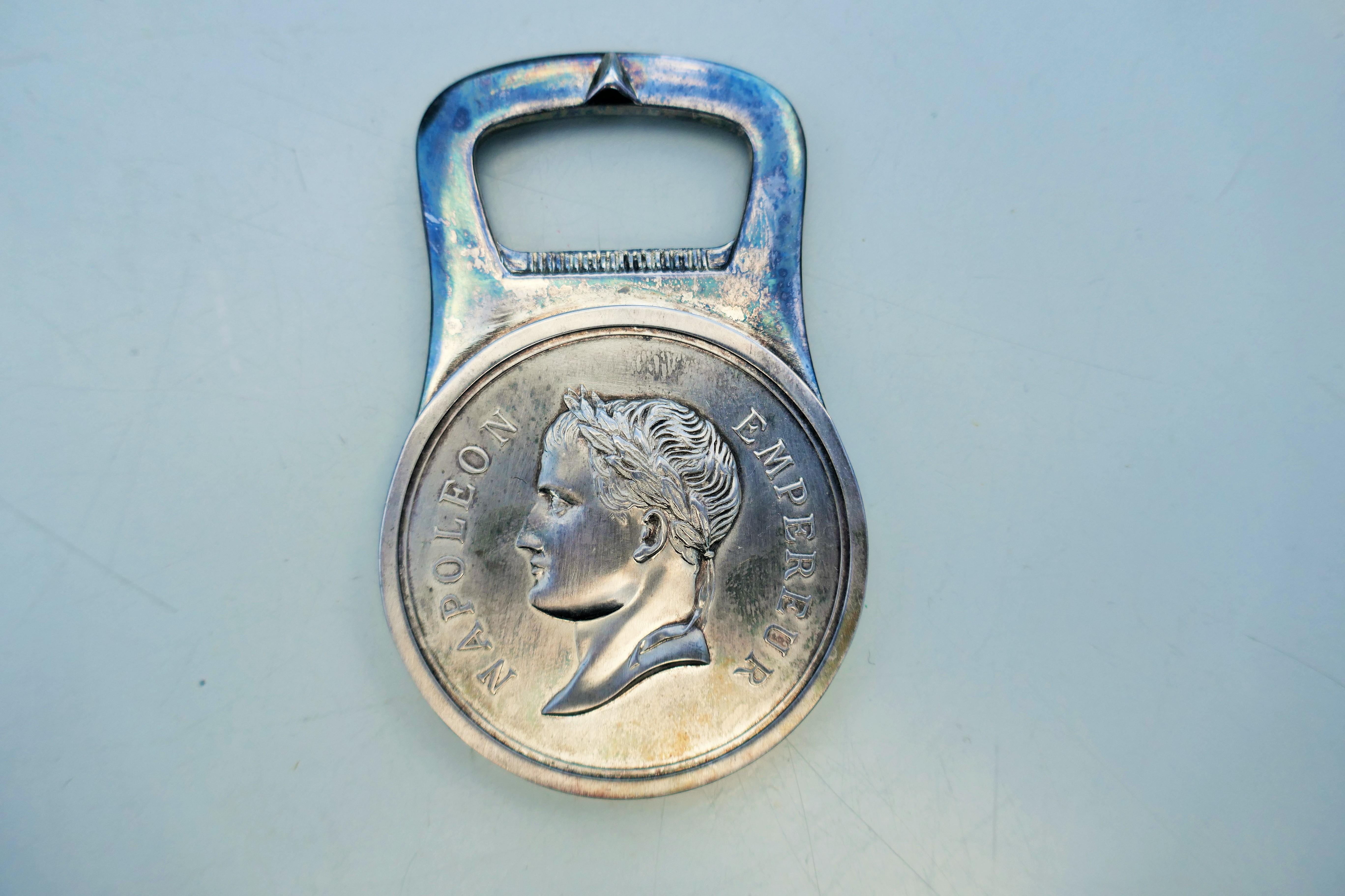 Silver Christofle silver Napoleon corkscrew - Rotary club  For Sale