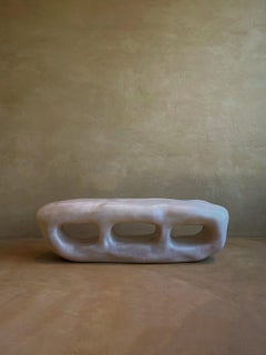 Cave Inspired Form, Natural Beige Fiberglass Cabinet with Three Openings by kar