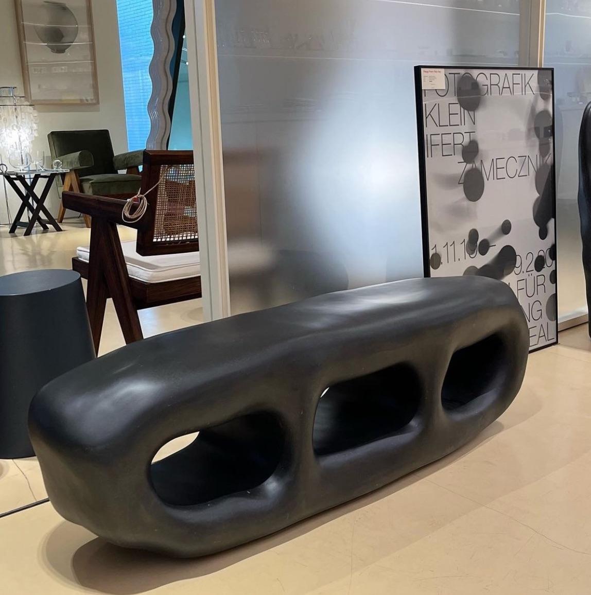 Cave Inspired Form, Organic Black Fiberglass Cabinet with Three Openings by kar In condizioni Nuovo in vendita a Geneve, CH