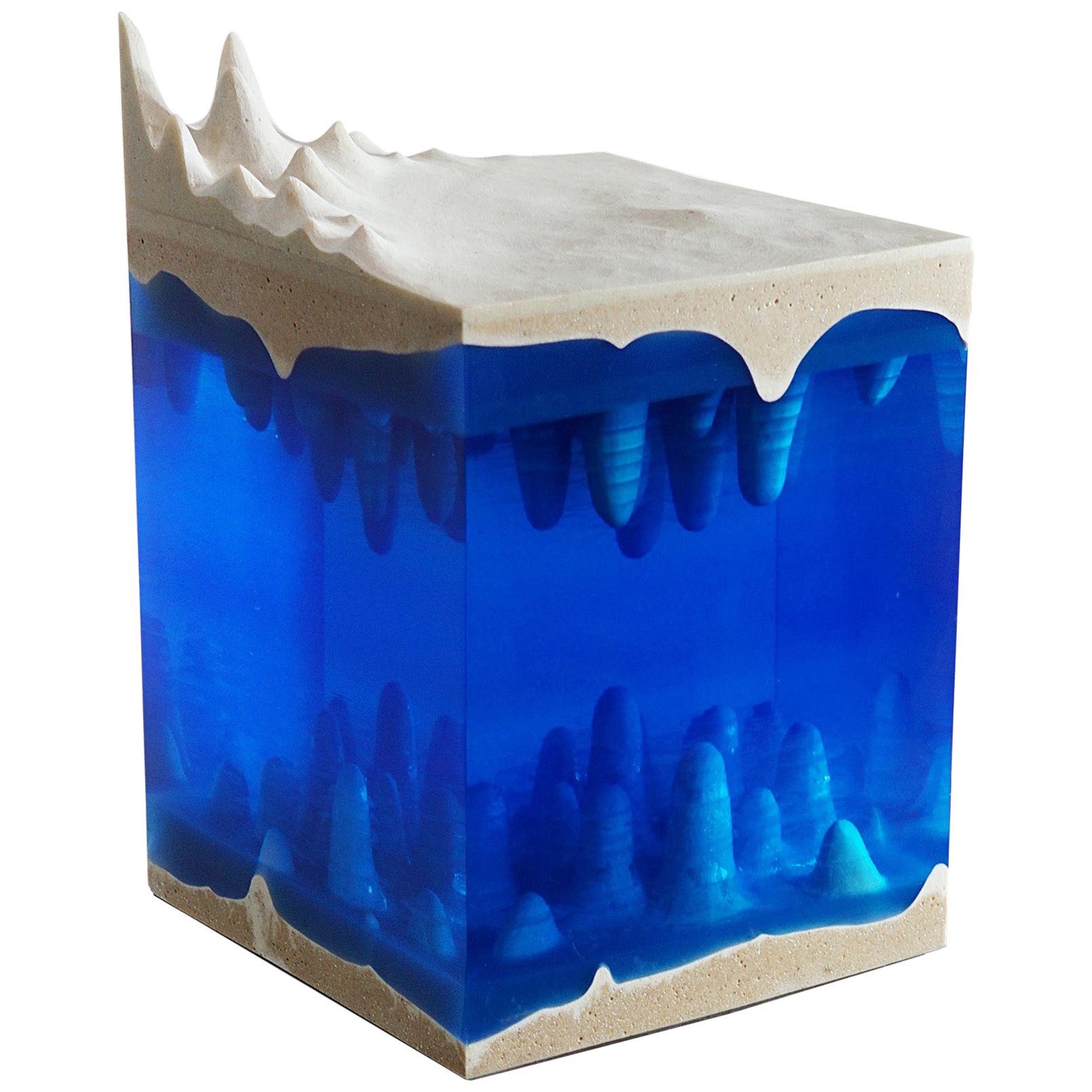 Caverna Contemporary Sculpture, by Eduard Locota resin Acrylic Glass & Marble For Sale