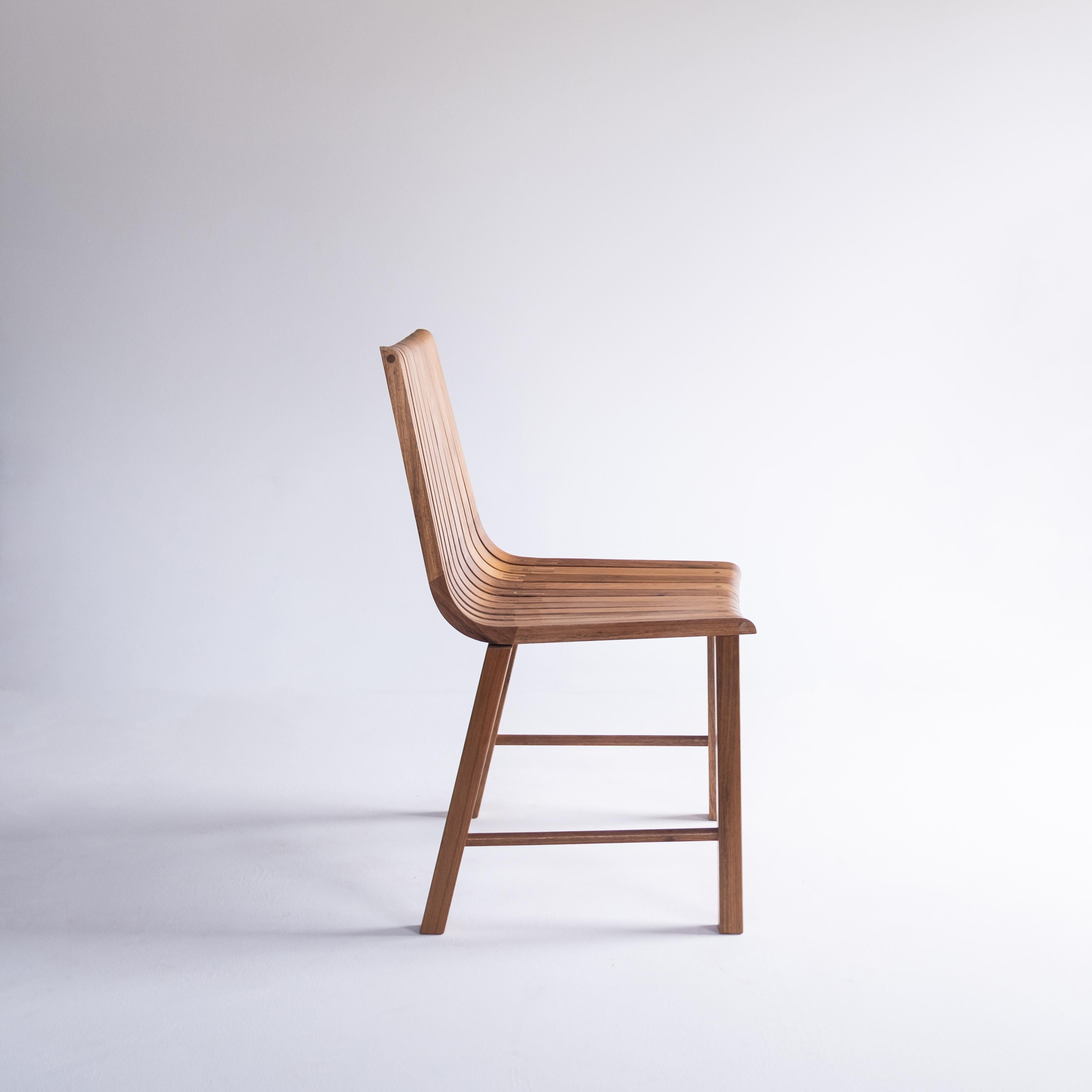 Modern 'Caverna' contemporary wooden dining chair by Brazilian Studio Knót Artesanal For Sale
