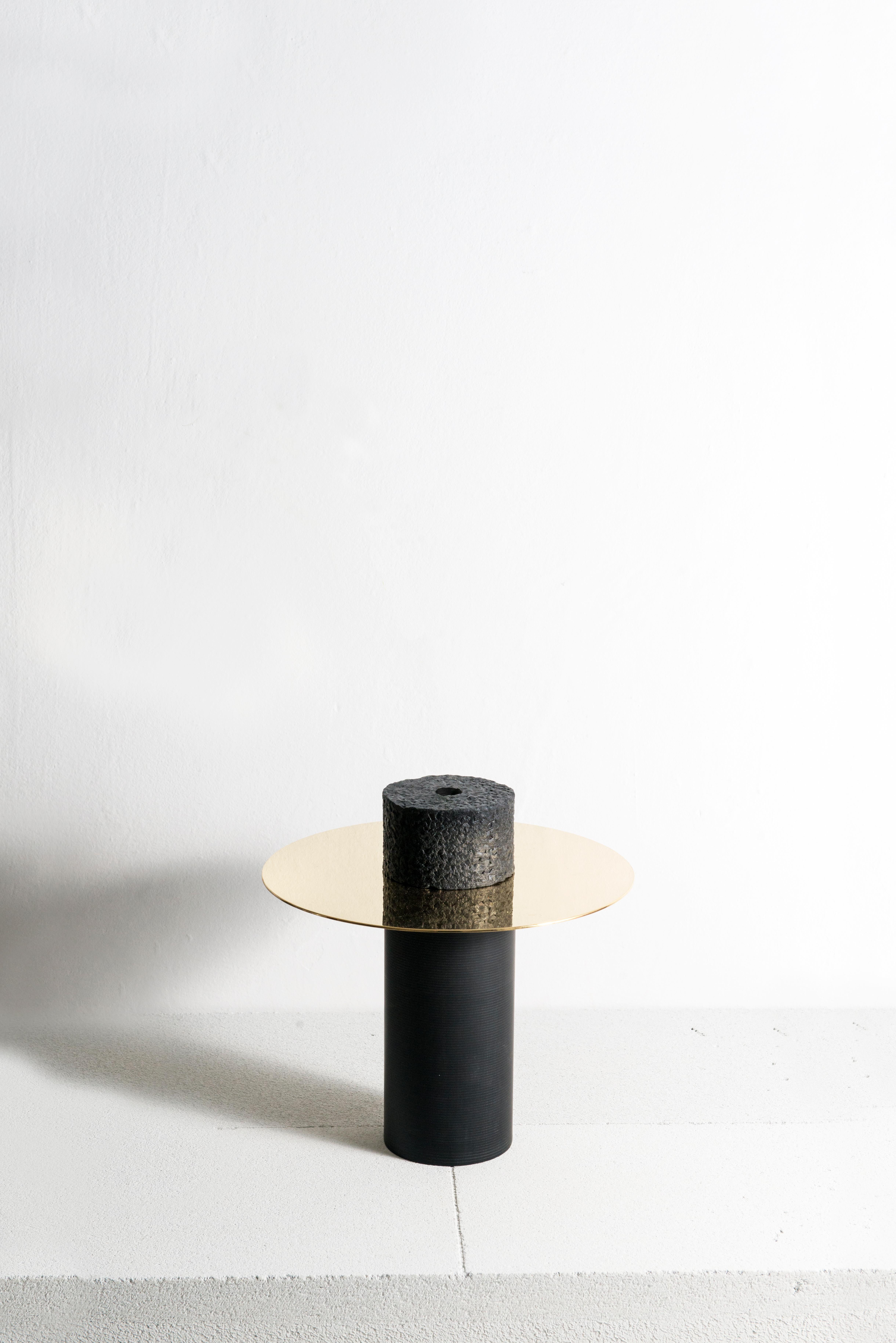 Cavi N.1 Vase in Lavagna Stone or Ardesia and Polished Brass, Limited Edition For Sale 5