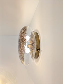 Caviar and Champaign bubbled Murano globe glass wall light, La Murrina, 1960's