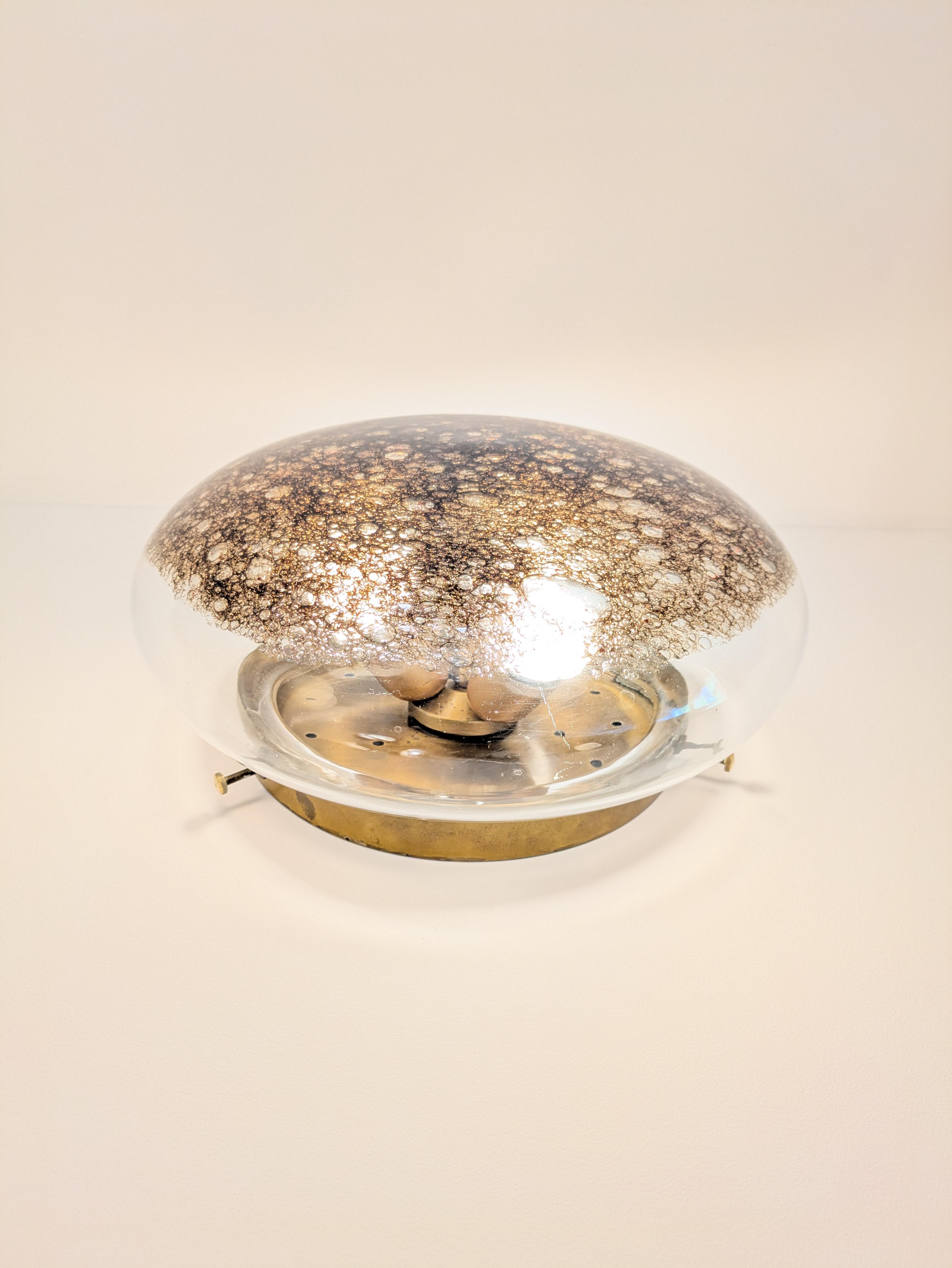 Wandleuchte aus Murano-Glas mit Kaviar- und Champagnerperlen, La Murrina, 1960er Jahre im Zustand „Gut“ im Angebot in Saint-Ouen-sur-Seine, FR
