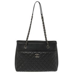 Caviar Black Caviar Quilted Leather Urban Companion Shopping Tote