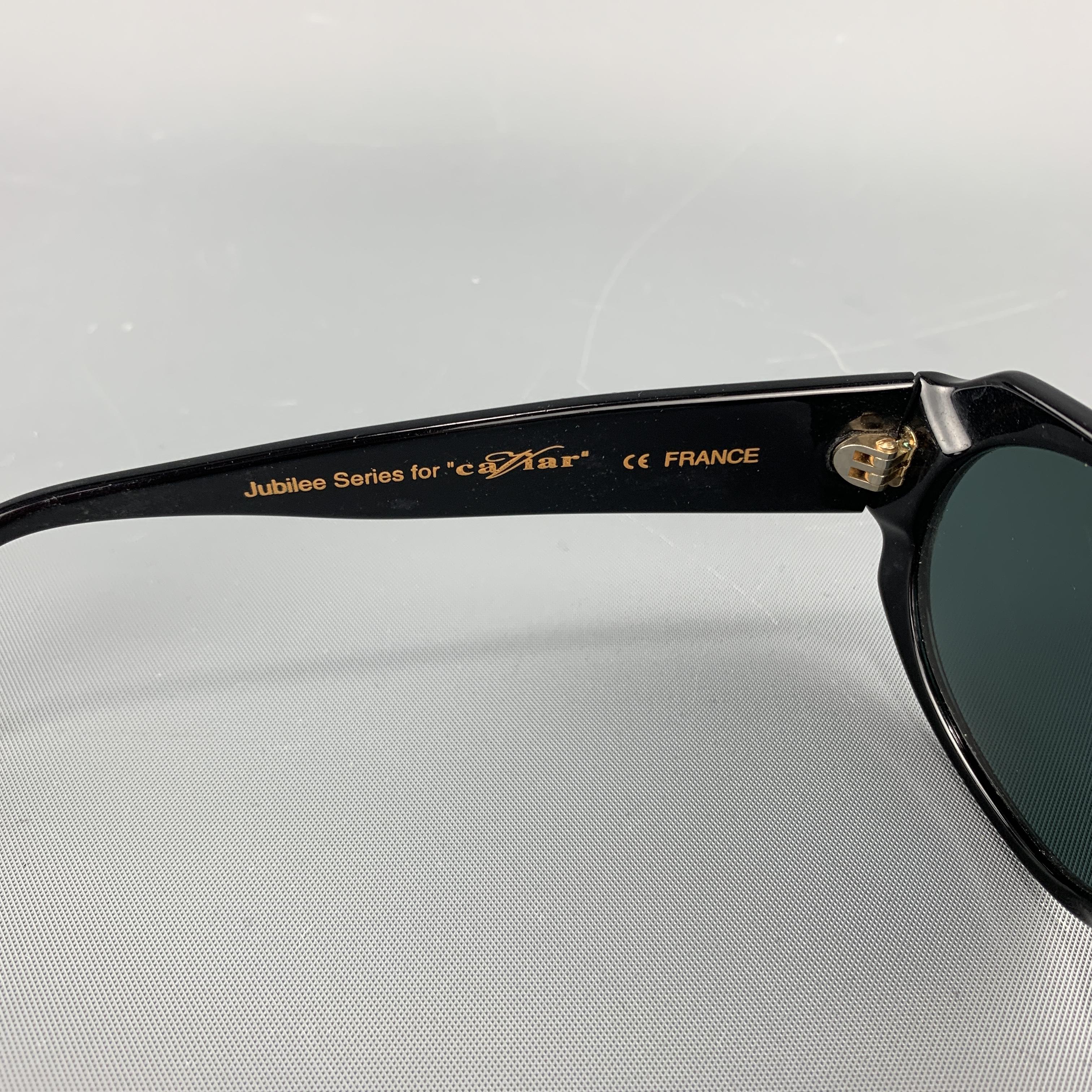 CAVIAR Black & Gold Swarovski Crystal Studded Jubilee Series Sunglasses 4