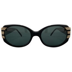 CAVIAR Black & Gold Swarovski Crystal Studded Jubilee Series Sunglasses