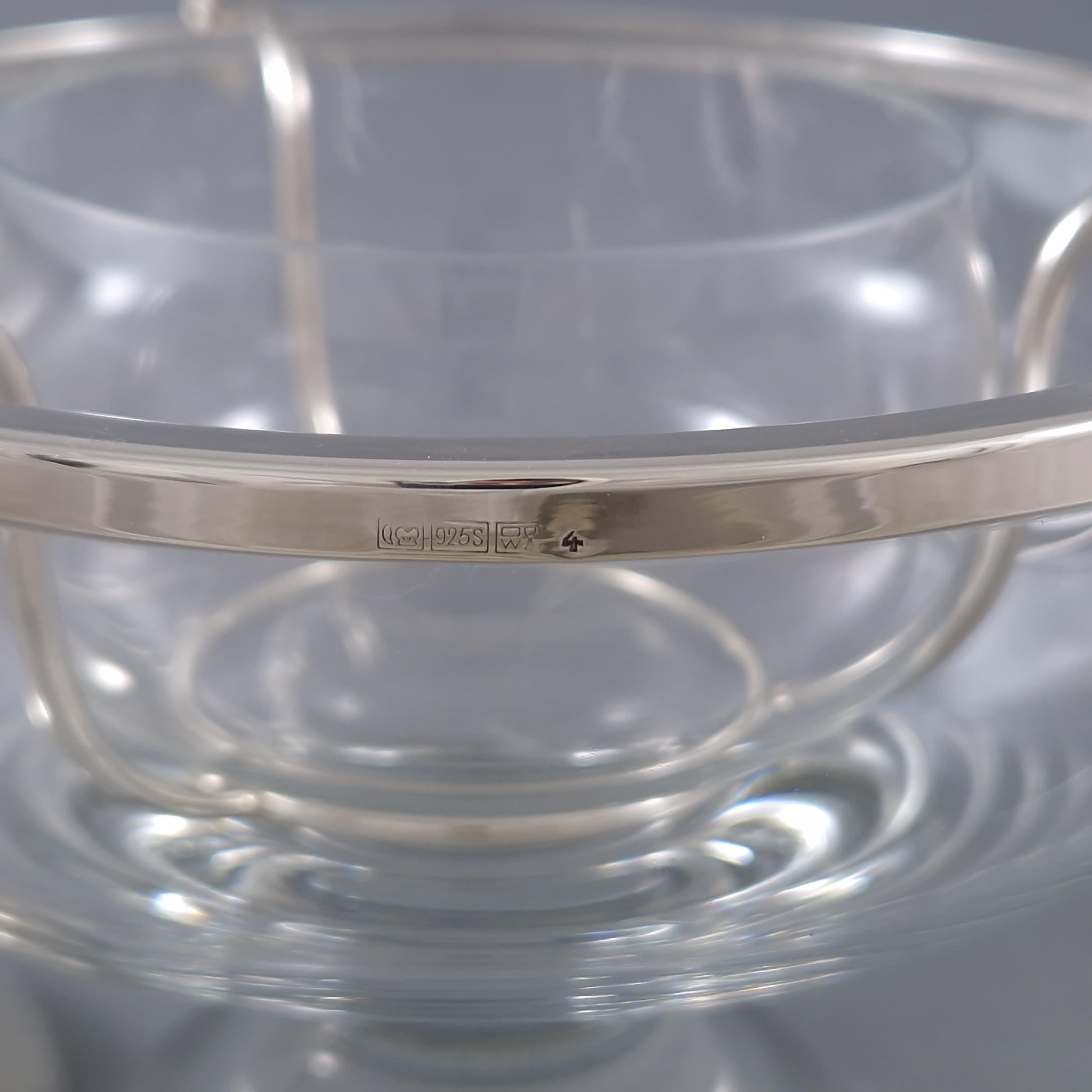 Caviar bowl In Glass And Sterling Silver For Sale 5