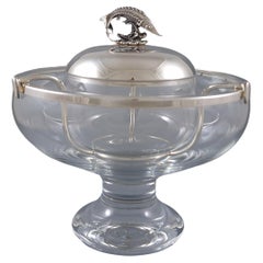 Vintage Caviar bowl In Glass And Sterling Silver