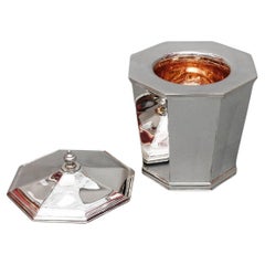 Retro Caviar Cooler In Solid Silver 20th Century Northern Italy