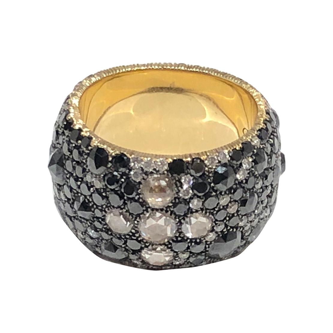 Bague à anneau sertie de diamants caviar de Martyn Lawrence Bullard en vente