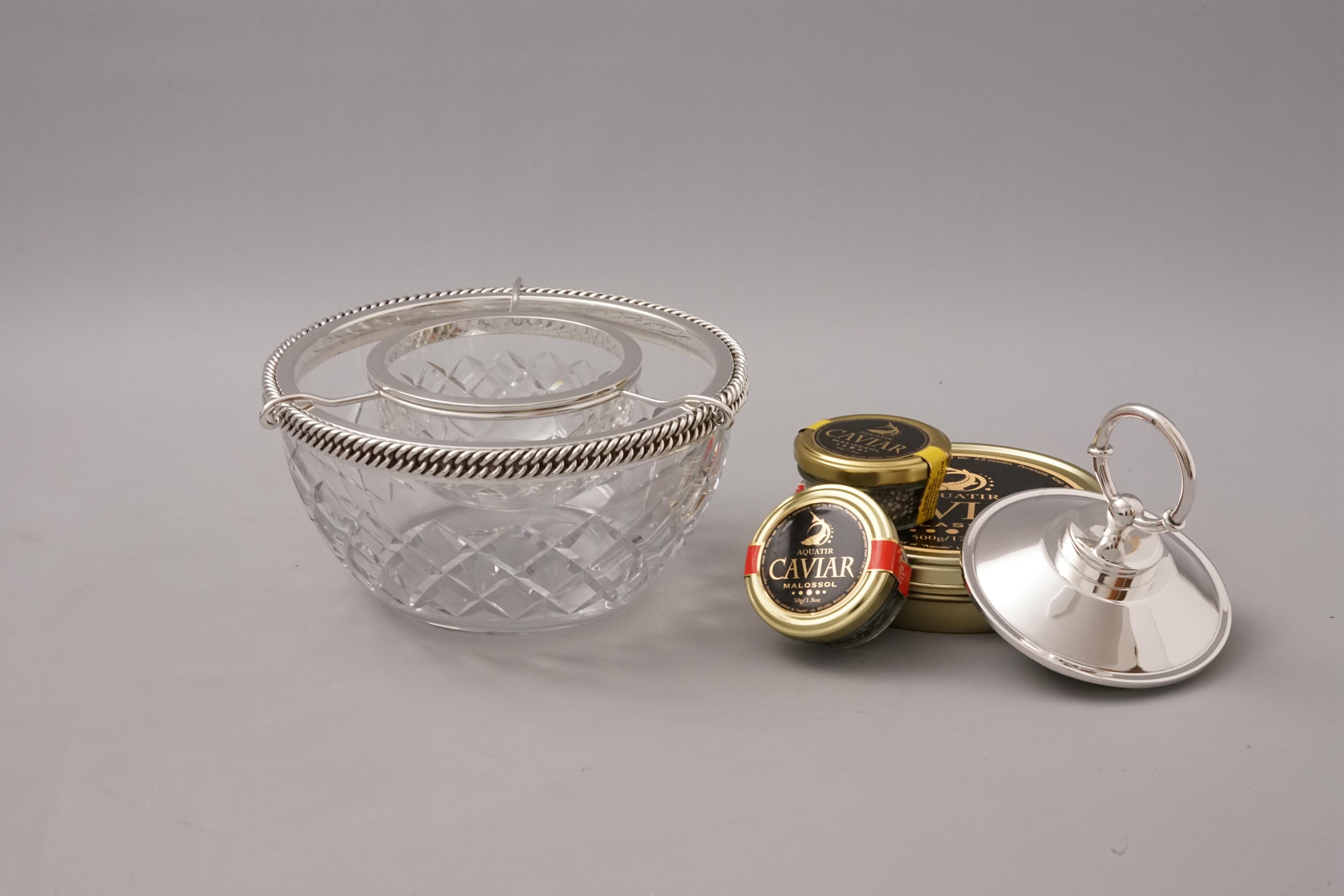 Caviar Dish in Crystal and 925 Silver by Hermès Paris 4