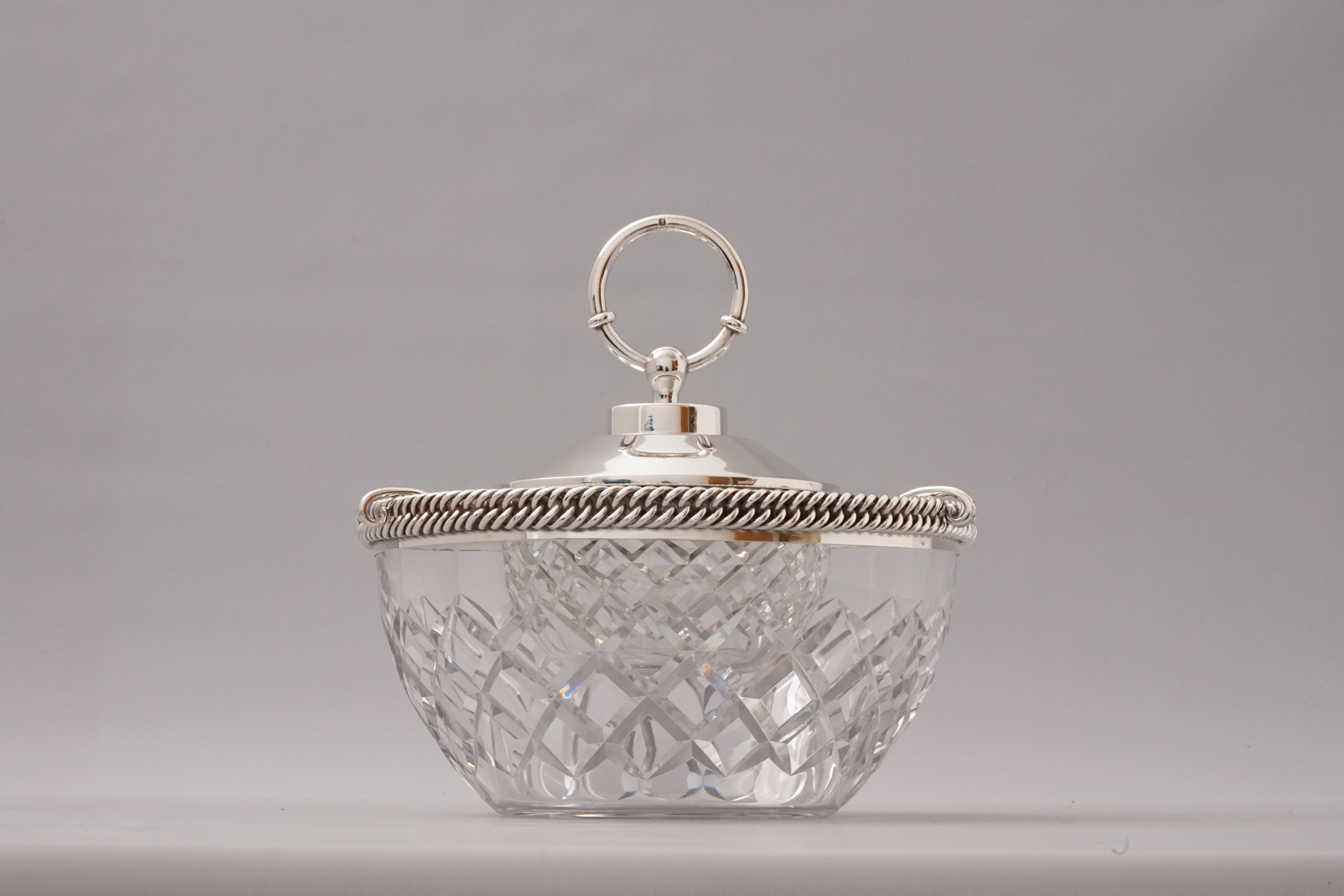 Caviar Dish in Crystal and 925 Silver by Hermès Paris In Good Condition In Kelkheim (Taunus), HE
