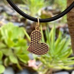 "Caviar Heart" Freeform Heart Pendant or Fob by Eytan Brandes in 18K Yellow Gold