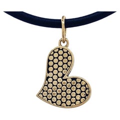 "Caviar Heart" Pendant or Fob in 18 Karat Yellow Gold