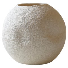 Caviar Porcelain Large Globe Vase in raw porcelain