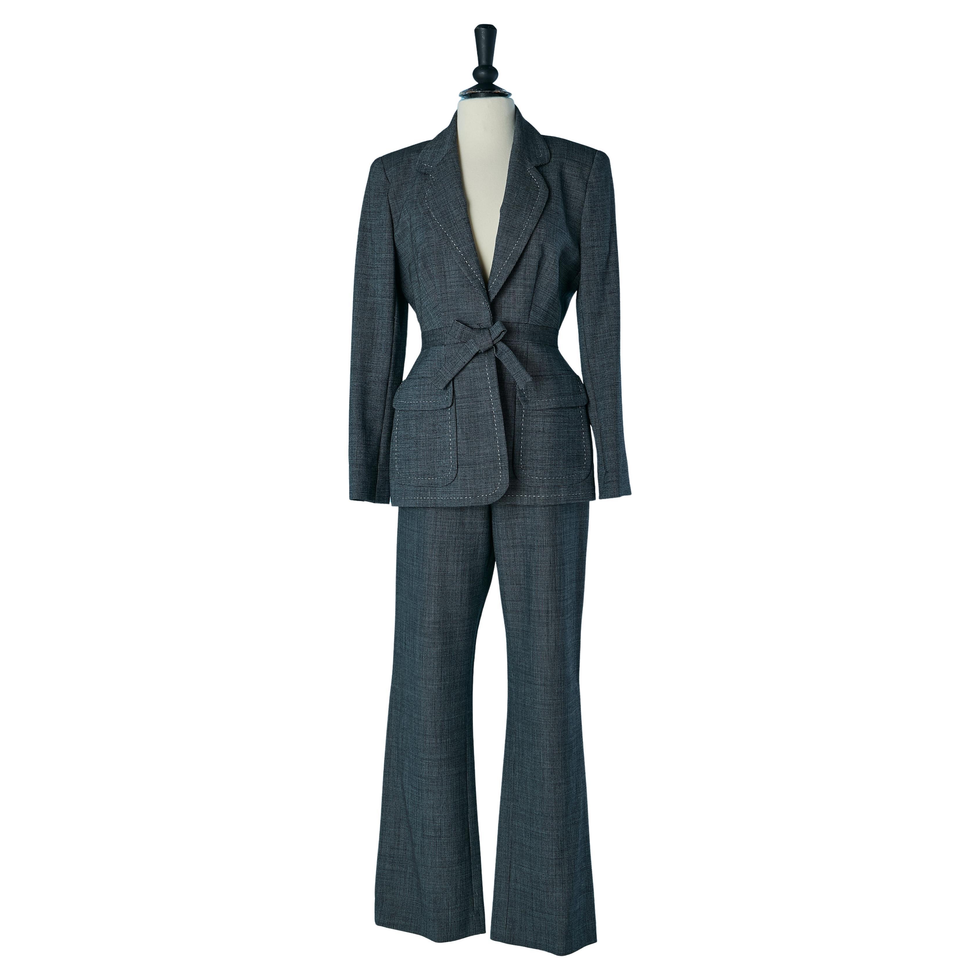 "Caviar" wool trouser pant suit CHANTAL THOMASS Suite