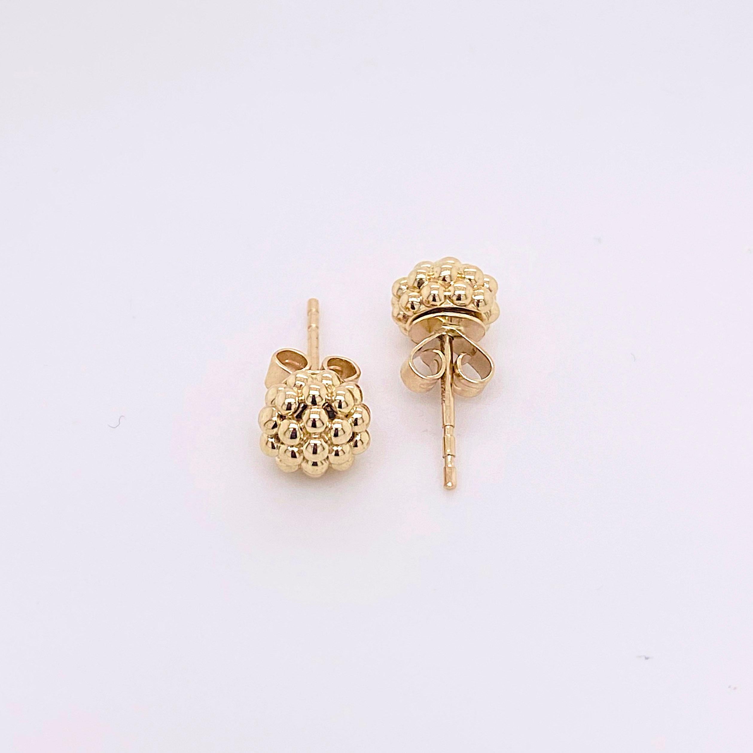 Orecchini con perline Cavier, orecchini a grappolo in oro giallo 14K, Cavier in vendita 3