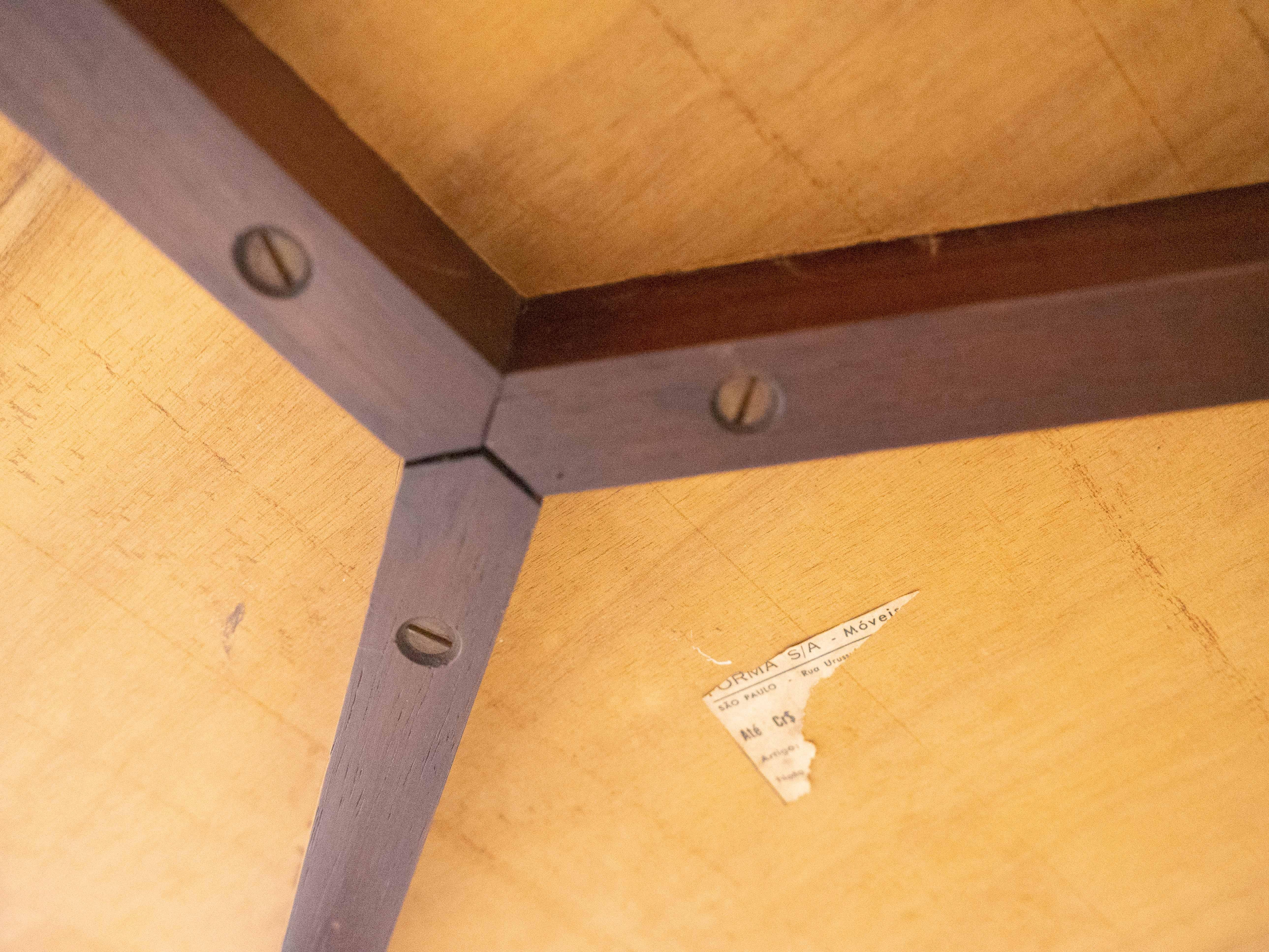 Iron Caviuna Side Table by Carlo Hauner and Martin Eisler, Brazilian Modern Design For Sale