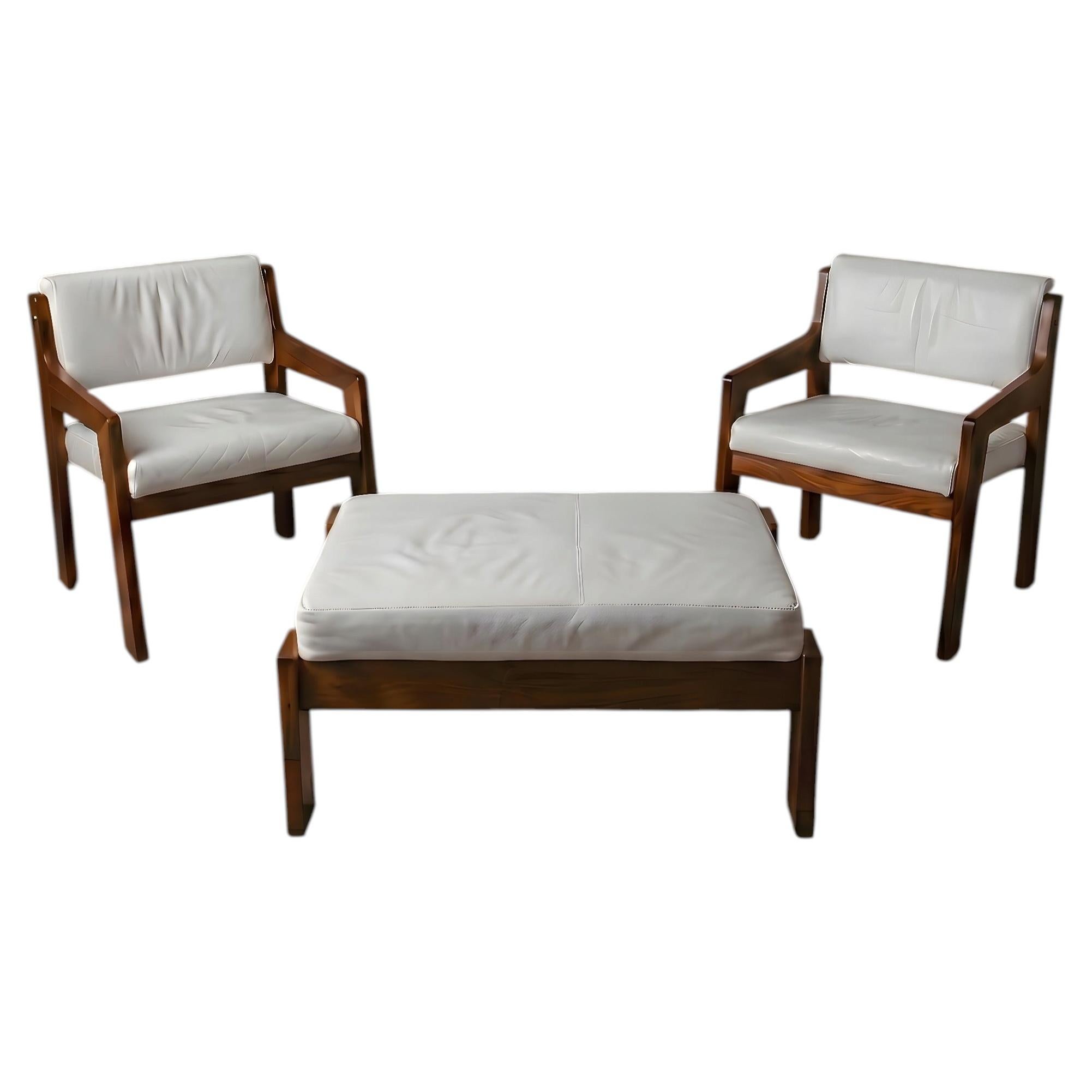 Caviúna Wood Armchairs by Jorge Zalszupin, Solid Wood and Leather Upholstery For Sale