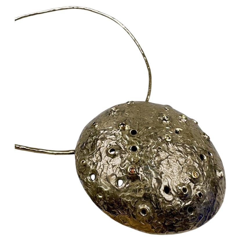 Collana Cavo Perforato con Diamanti in Bronzo di Lo Studiolo Genève