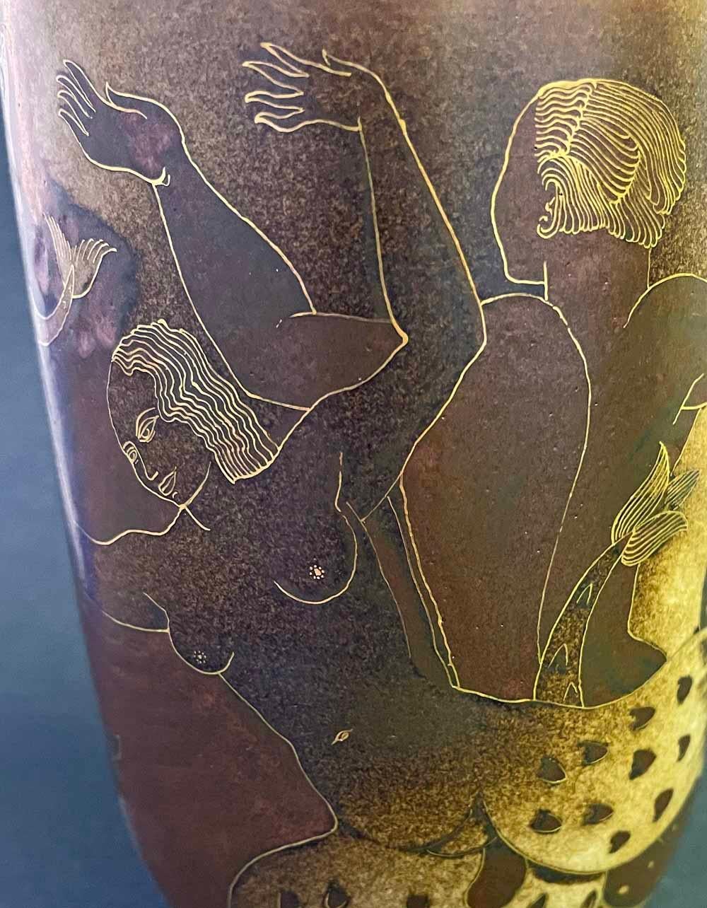 Porcelaine Vase Art Déco insolite et sensuel Flambe 