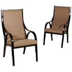 Cavour Armchairs Designed for Sim Lacquered Wood Vintage, Italy, 1980s