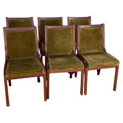 Cavour Dining Chairs Set by Architetti Associati, Walnut Wood, 1960s