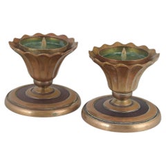 CAWA, Dänemark. Paar Kerzenständer aus Messing. Art Deco-Stil, 1940er Jahre.