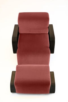 Cayenne Lounge Chair, Bittersweet Velvet/High Gloss Varnish Walnut