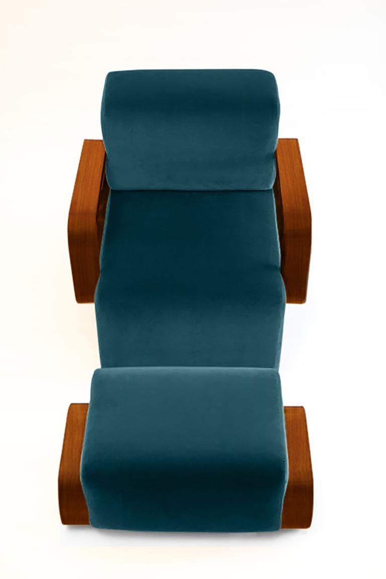 The Cayenne lounge chair is a deft homage to midcentury design. Designer Marie Burgos has taken the clean lines that defined seating designs of that era and given them a luxurious new simplicity. The plush upholstery — available in a full range of