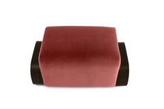 Cayenne Ottoman, Bittersweet Velvet / High Gloss Varnish Walnut