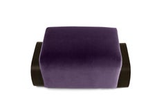 Cayenne Ottoman, Violet Velvet/ High Gloss Varnish Walnut