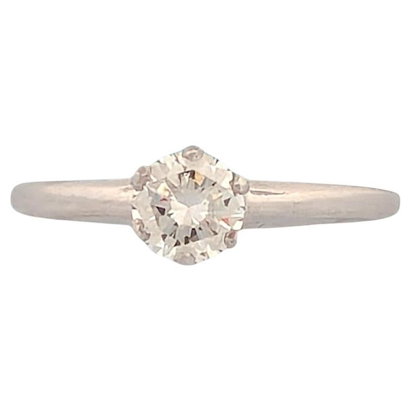 Cayenne Ring  14k White Gold Diamond Ring  0.46ct Sparkling Jewelry  Size 5.7
