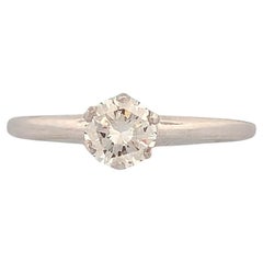 Anello di Cayenna  Anello con diamante in oro bianco 14k  0,46ct Gioielli scintillanti  Dimensione 5.7