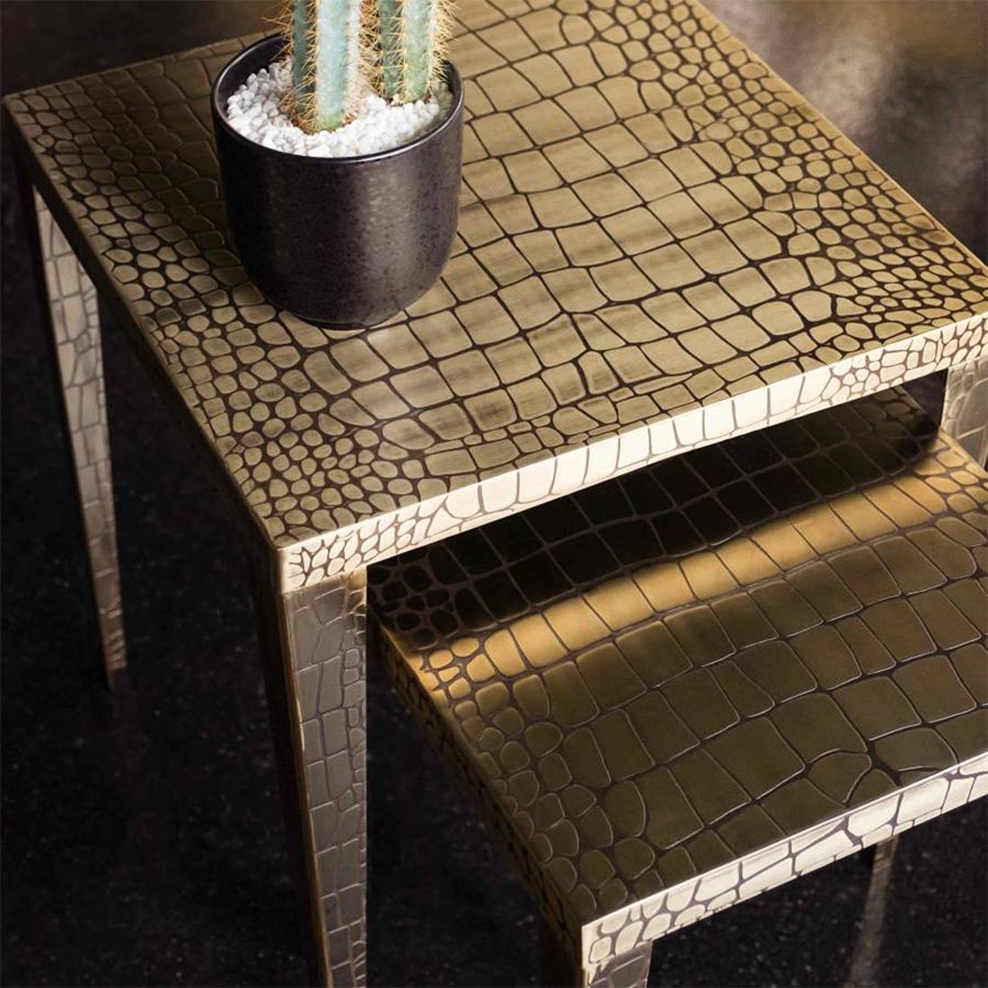 Cayman Brass Set of 2 Side Table 1