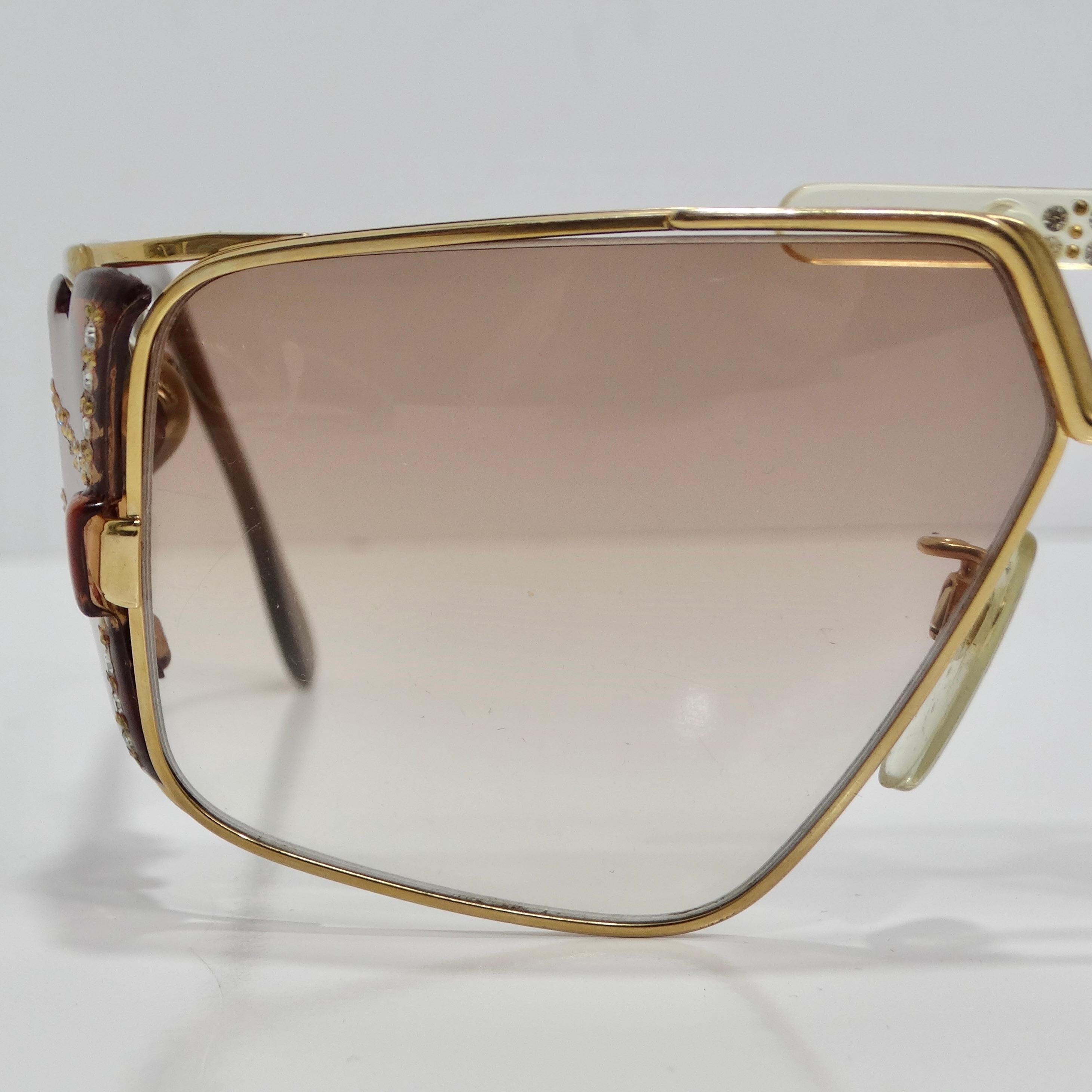 Cazal 1980s 951 Gold Tone Sunglasses In Good Condition For Sale In Scottsdale, AZ