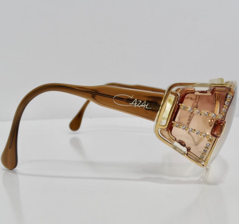 Cazal 1980s 951 Gold Tone Sunglasses For Sale at 1stDibs display picture 1