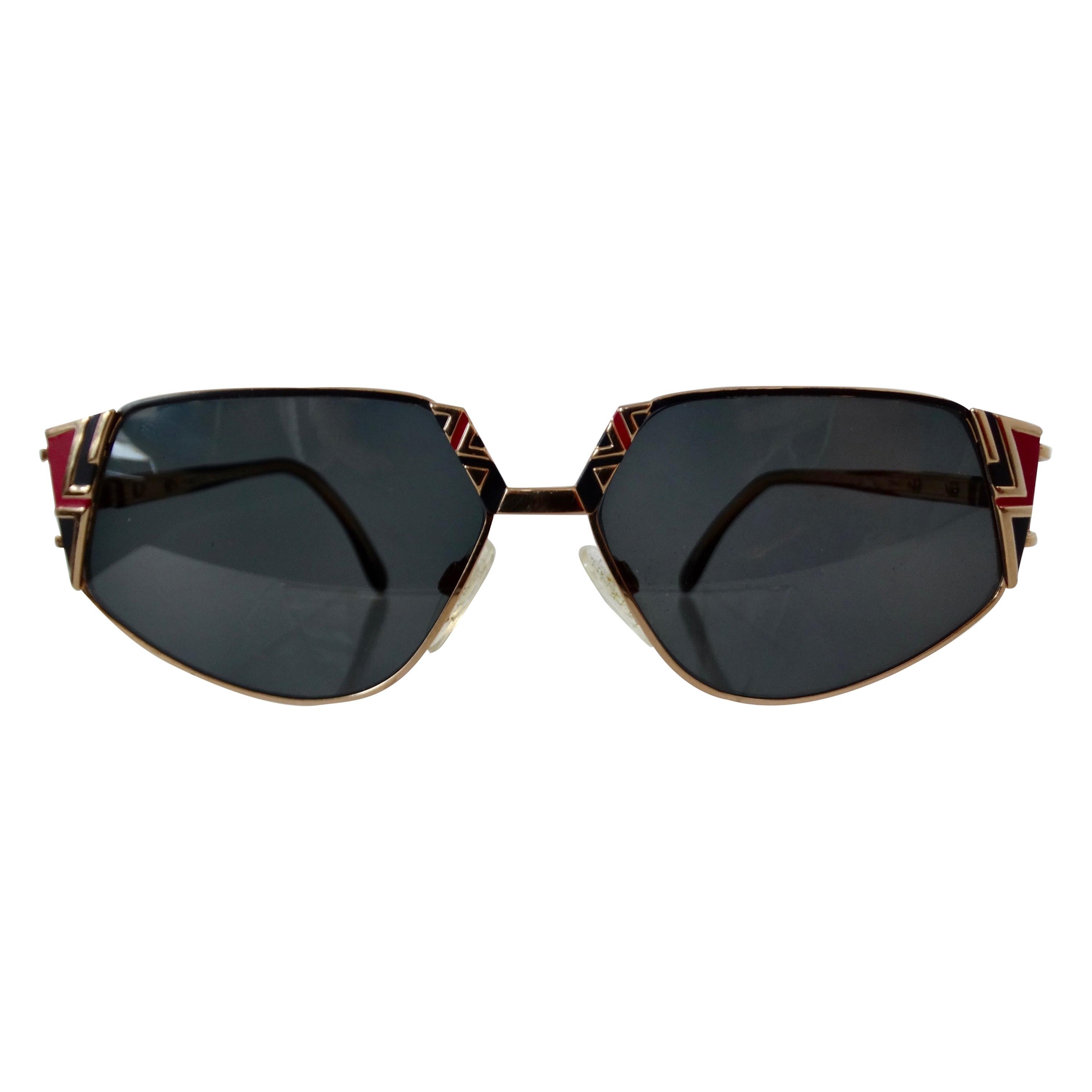 Cazal 1990s Geometric Cateye Sunglasses