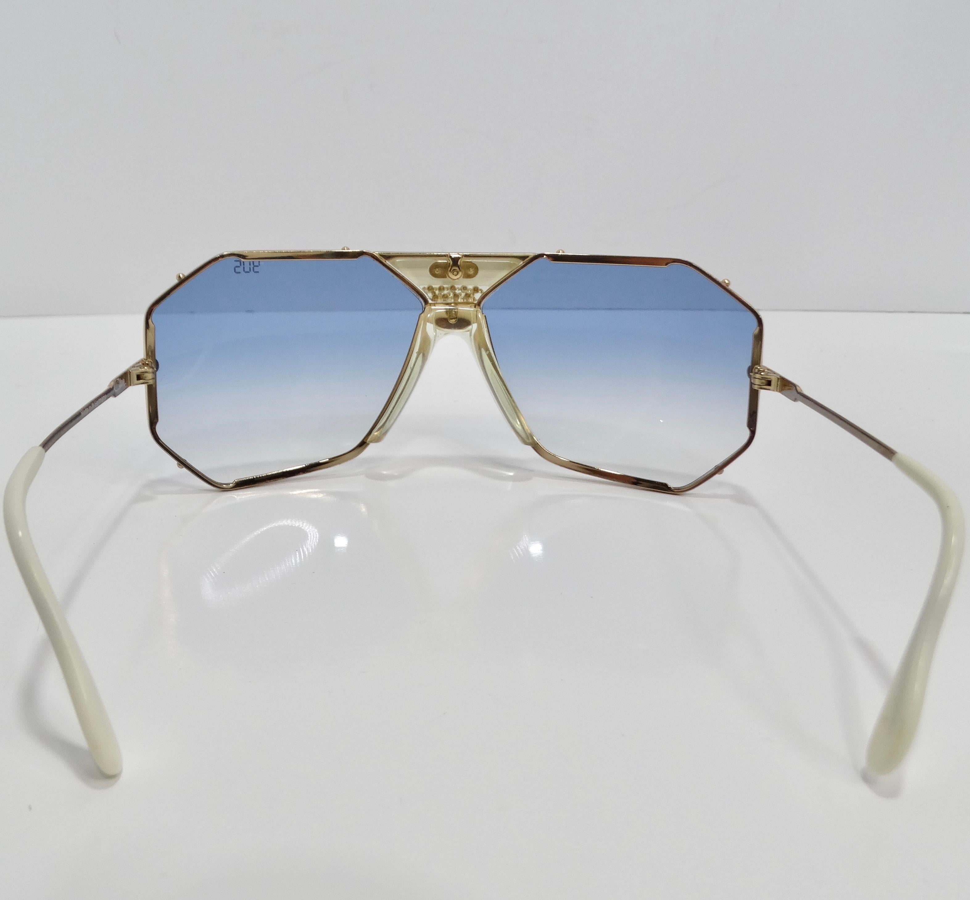 Cazal 951 Blaue Gradient-Sonnenbrille 1980er Jahre im Angebot 1