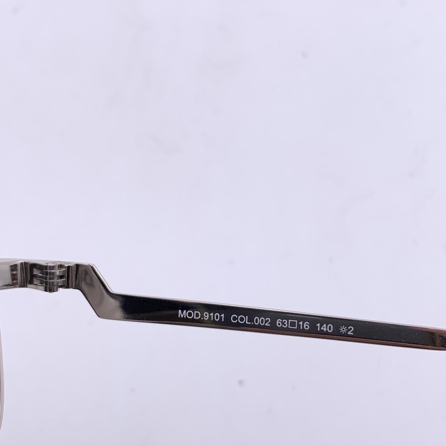 Cazal Black Metal Aviator Sunglasses Mod. 9101 002 63/16 140 mm For Sale 1